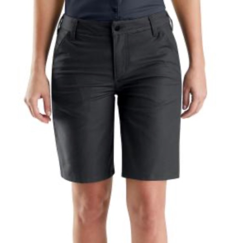 NWT Carhartt Women's Rugged Flex loose fit Classic Canvas Black work shorts 8